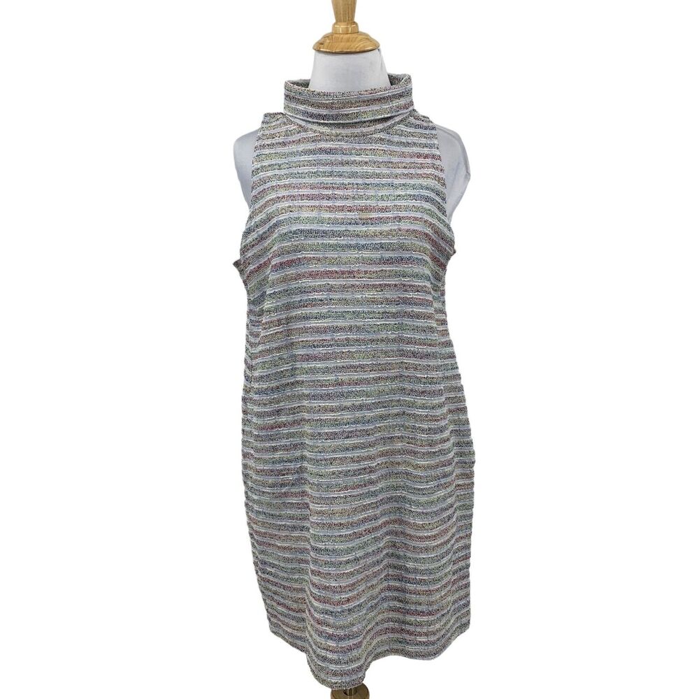 Akemi + Kin Dress Women S Small Multi Turtleneck Tweed Stripe Mini Anthropologie